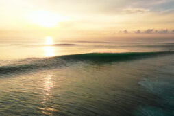 HT's wave at sunrise, swell rolling in on a beautiful morning