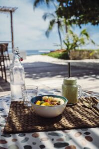 Sago Restaurant, smoothie bowl with ocean view